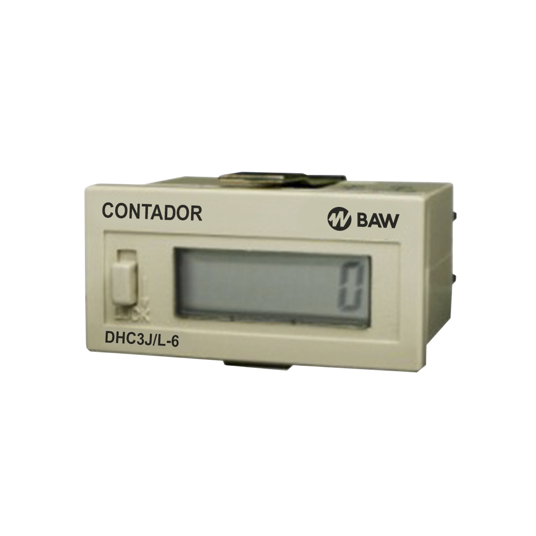 Contador LCD Rango: 999999. Entrada de señal sin potencial.