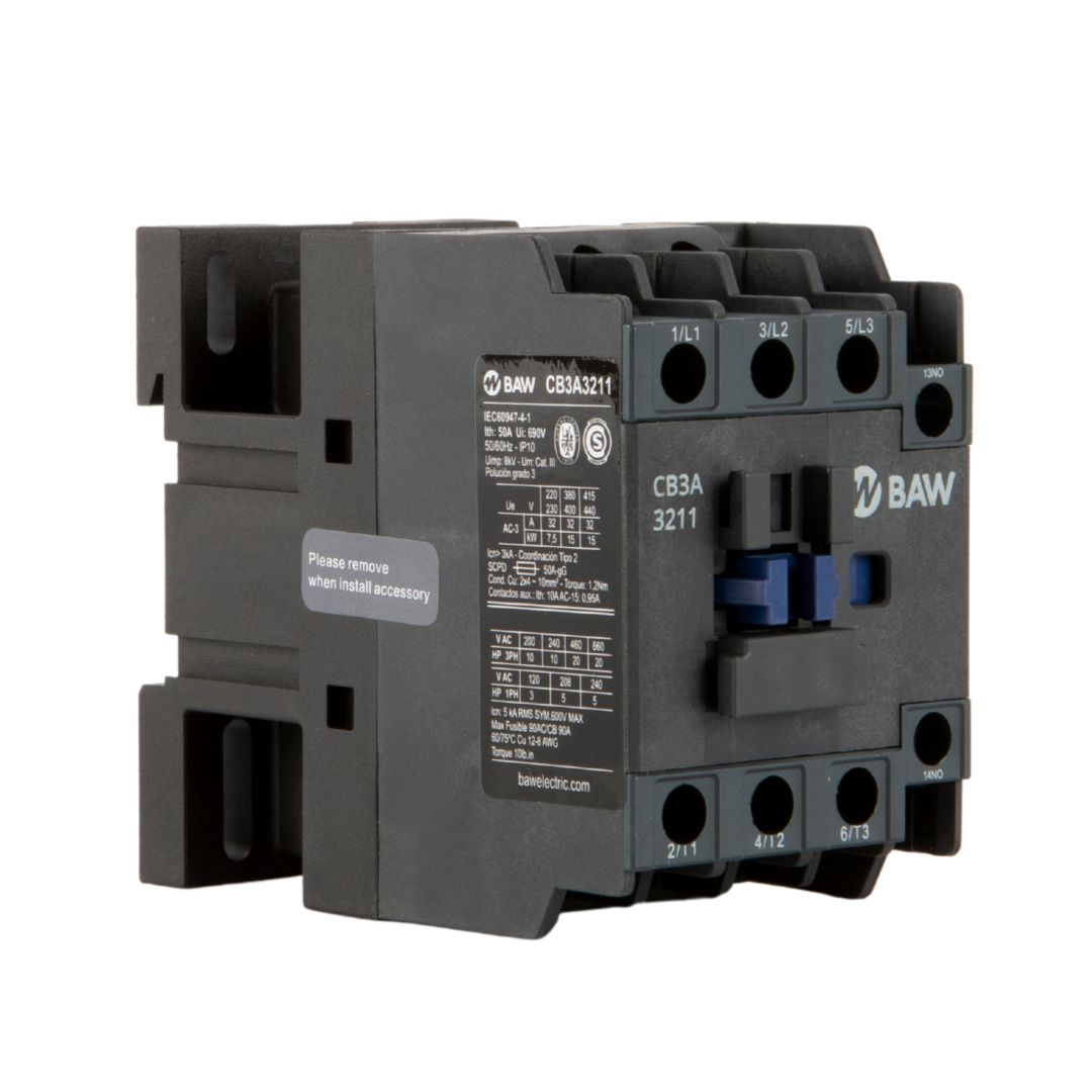 Contactor 3P. 15kW AC3 32A 1Na+1Nc Bobina 380Vca 50-60Hz