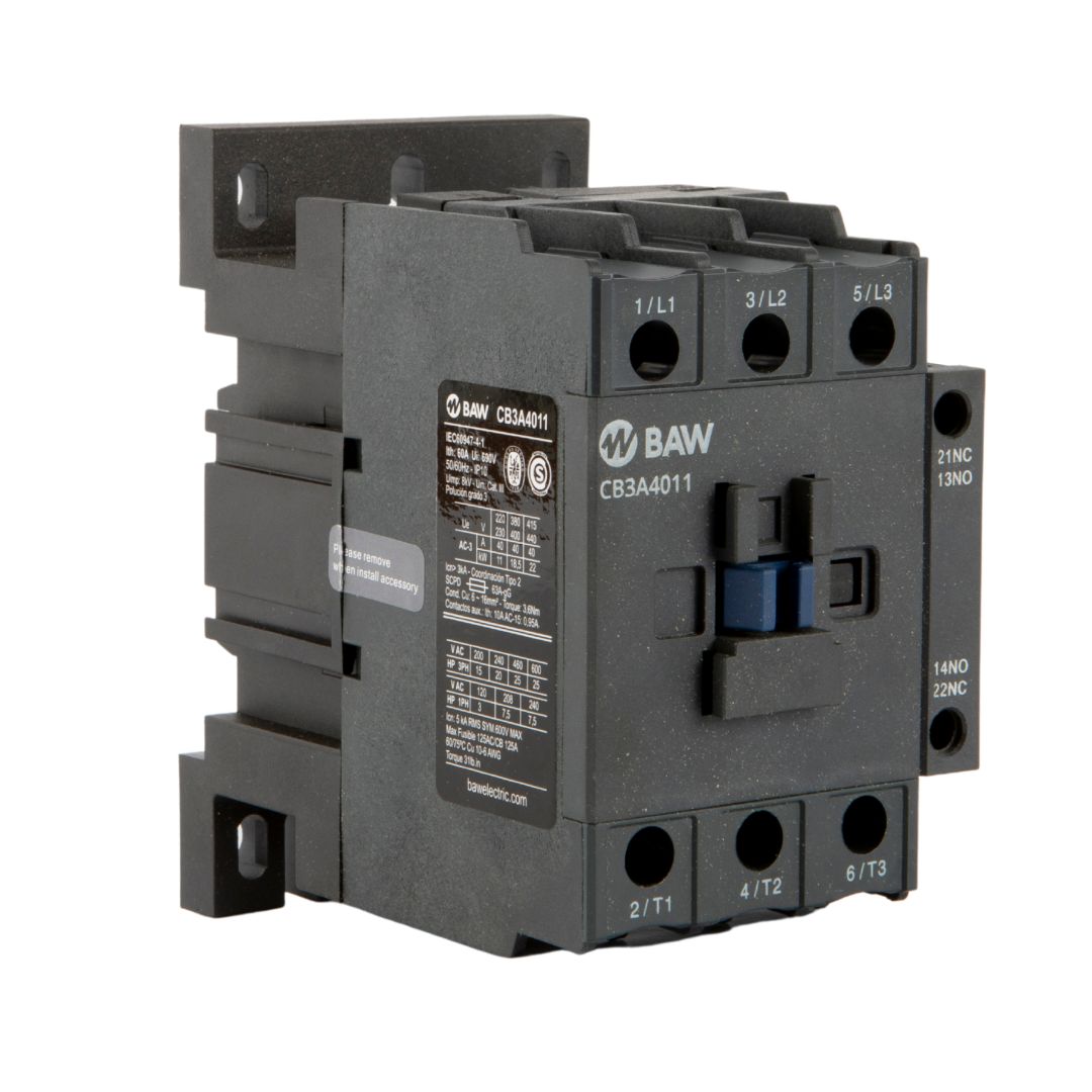 Contactor 3P. 18,5kW AC3 40A 1Na+1Nc Bobina 24Vca 50-60Hz