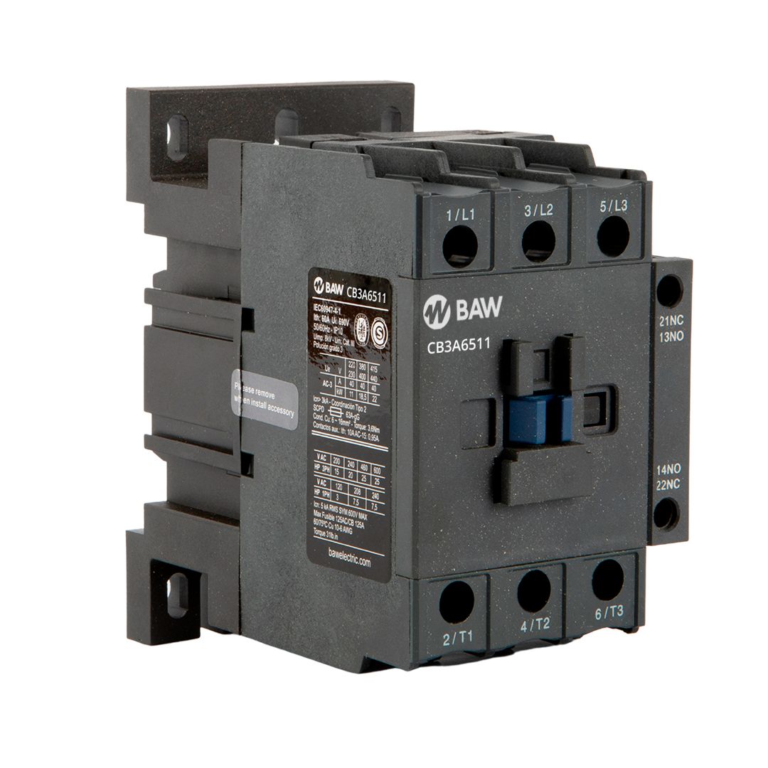 Contactor 3P. 30kW AC3 65A 1Na+1Nc Bobina 24Vca 50-60Hz