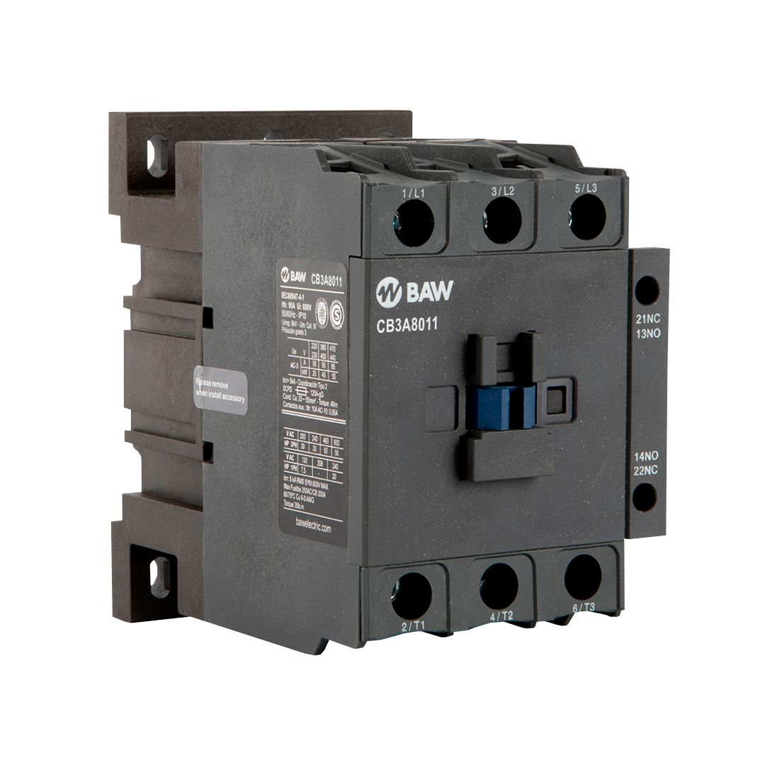 Contactor 3P. 37kW AC3 80A 1Na+1Nc Bobina 380Vca 50-60Hz