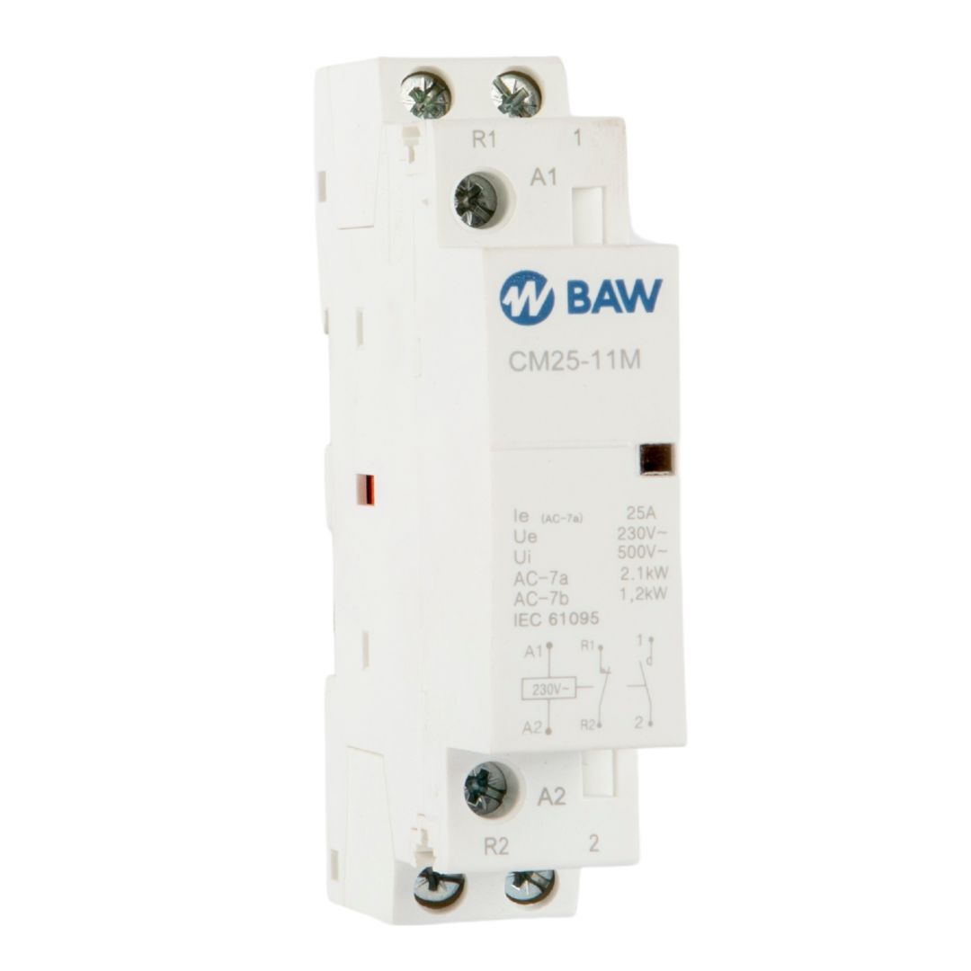 Contactor modular 2P NO+NC. Un=230Vca. In=25A. Uc=230Vca.