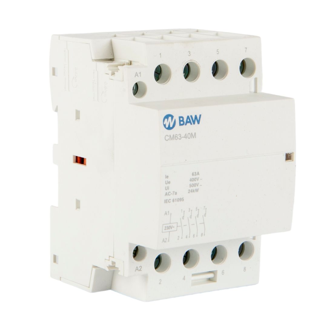 Contactor modular 4P 4NO. Un=400Vca In=63A Uc=220Vca.