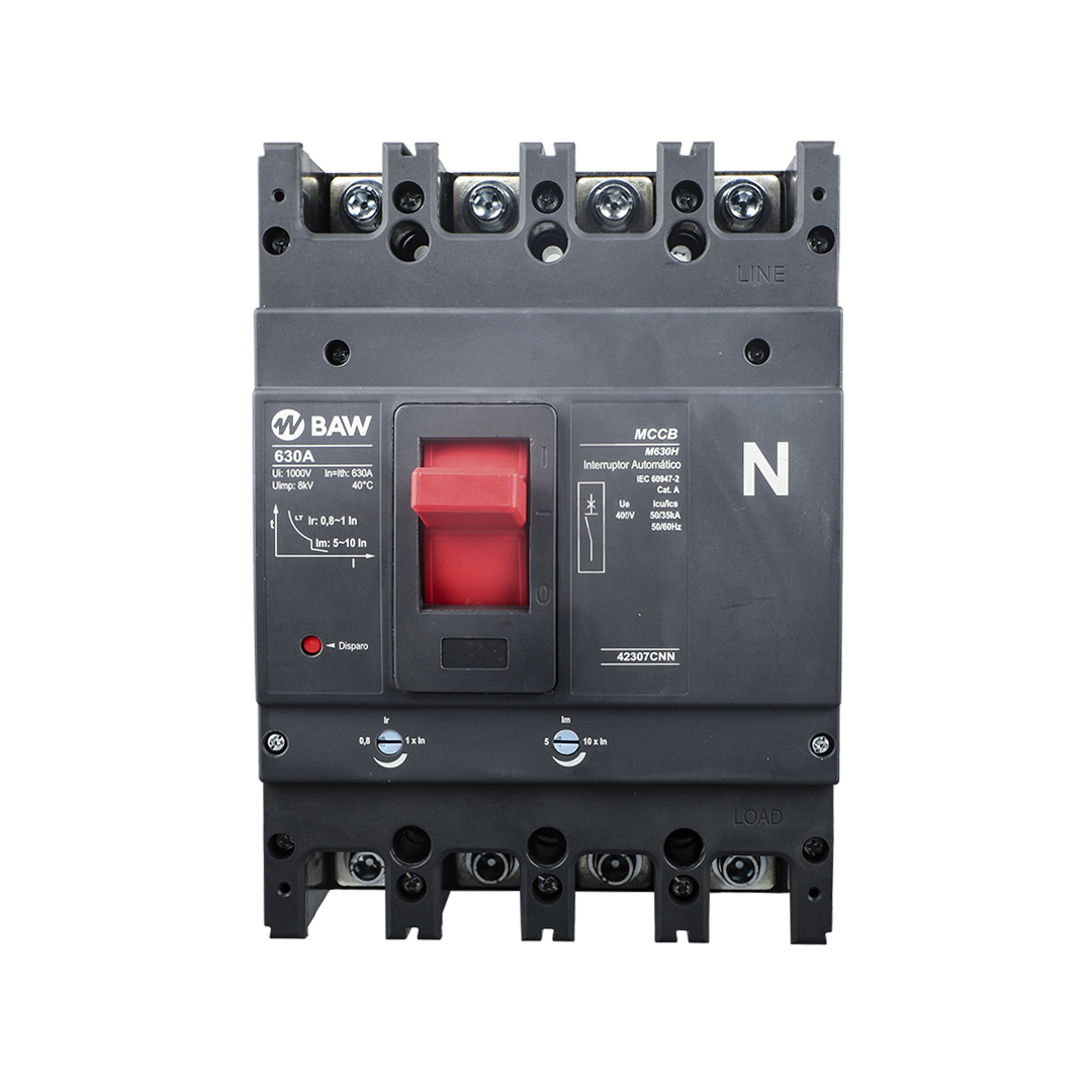 Interruptor automático regulable TMg 500-630A 4P 400V. Icu/Ics=50/35kA. MCCB Serie CN.