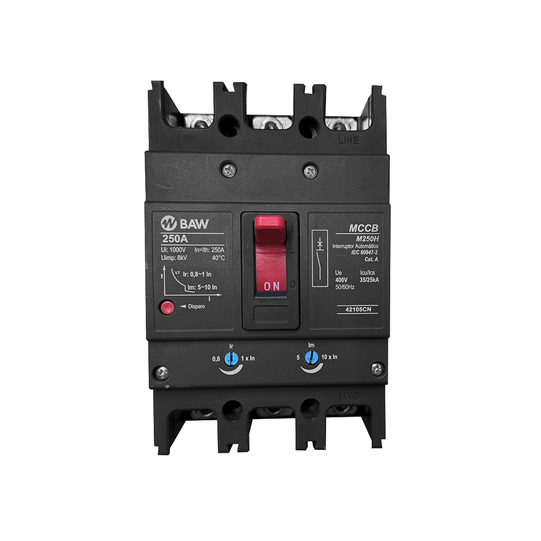 Interruptor automático regulable TMg 200-250A 3P 400V. Icu/Ics=35/25kA. MCCB Serie CN.