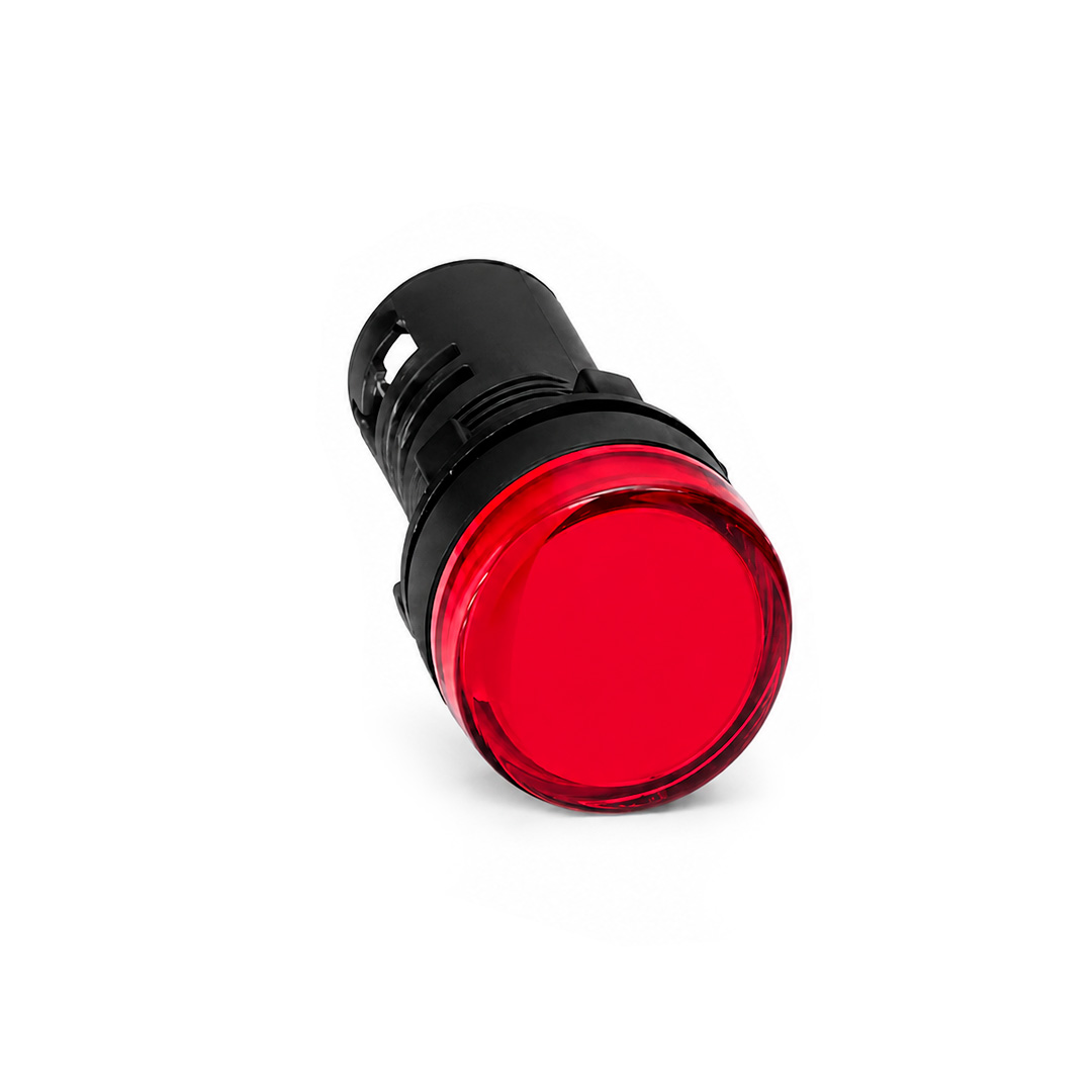 Piloto multi LED, p/panel Ø=29/22, lente ROJO. 24Vca/cc